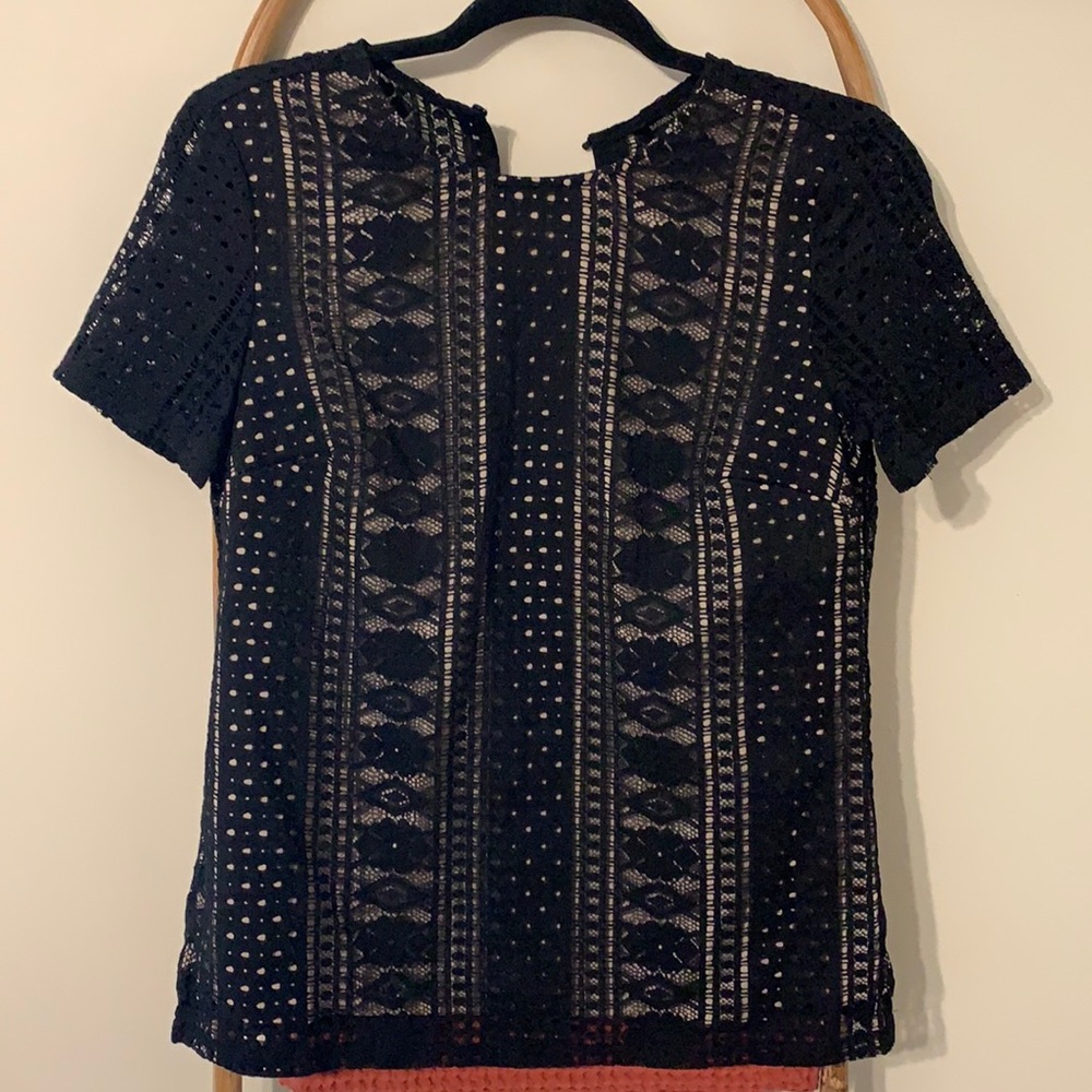 Black mesh top